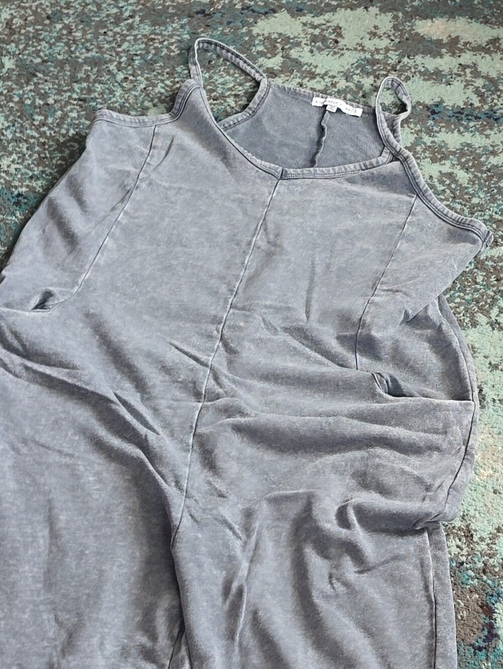 Sincerely Jules Washed Gray Spaghetti Strap Jumpsuit